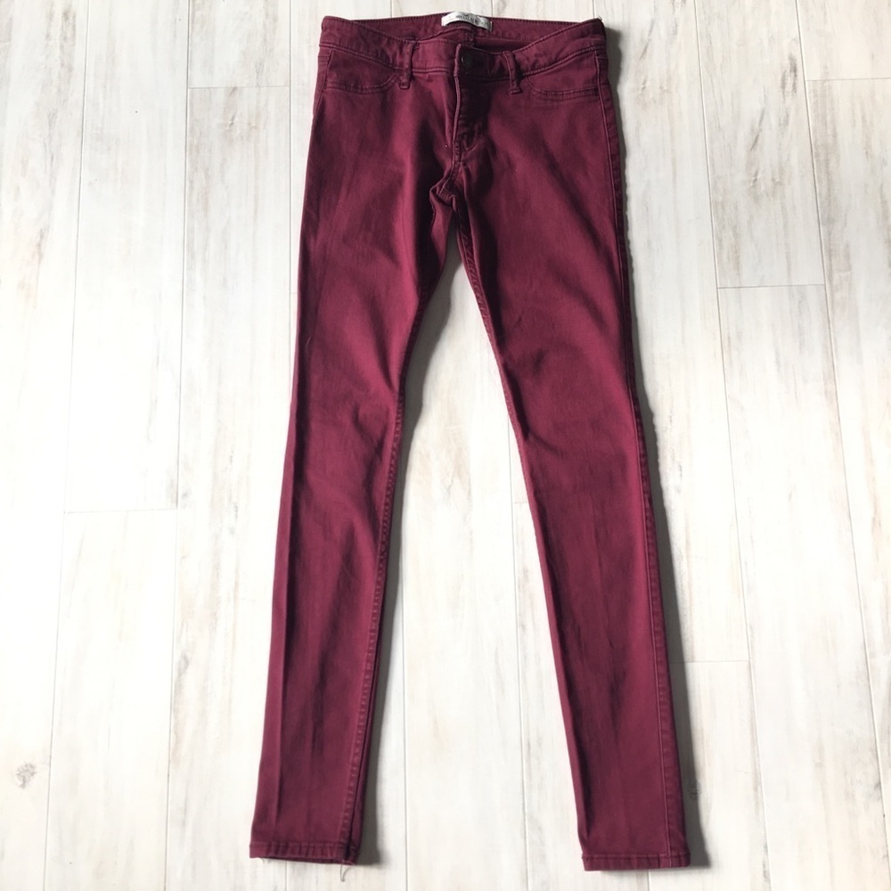 Hollister Maroon Skinny Jeans